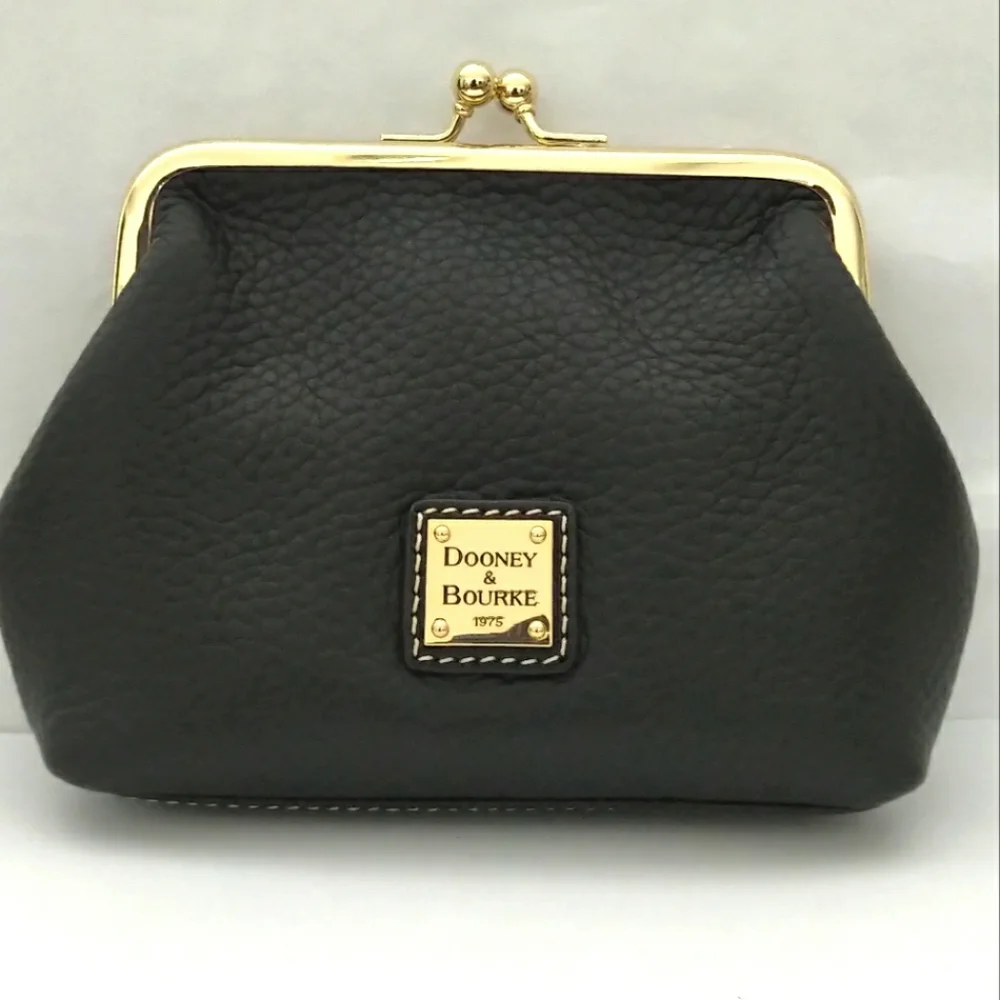 !SOLD! Dooney Black Leather Frame Wallet - Picture 1 of 6